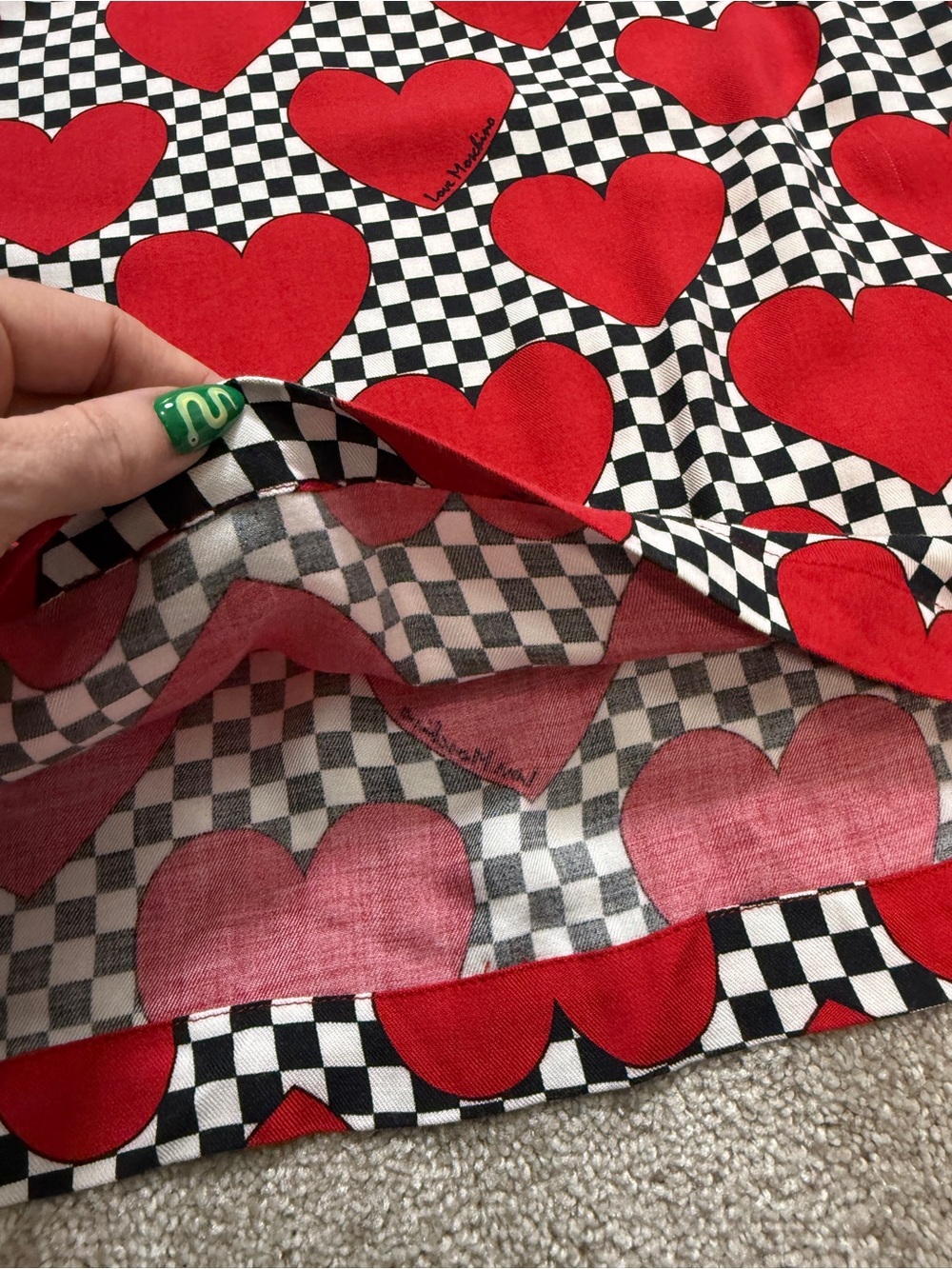 Love Moschino Heart Checkerboard Shift Dress | NWT | Pop Art Graphic | Size 6 - Picture 12 of 16